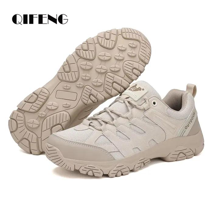Chaussures décontractées QIFENG en cuir pour hommes, respirantes, imperméables, motifs géométriques, style rétro, confort toute la journée, pour printemps et automne