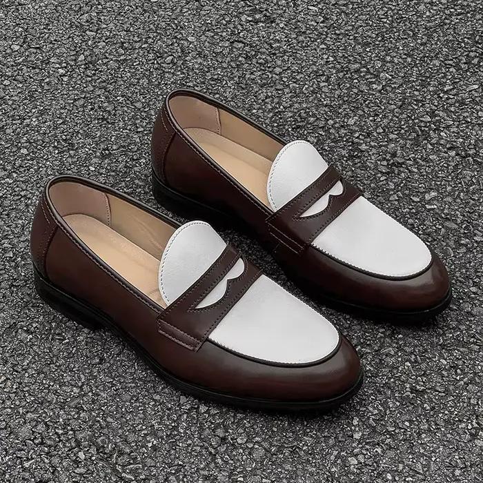 2025 Chaussures en cuir pour hommes Mocassins confortables à enfiler Yuppie Brogue