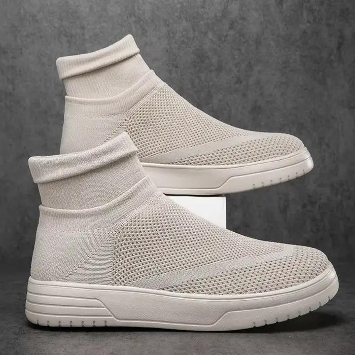 Chaussures chaussettes homme printemps 2026 respirantes en maille aérée baskets décontractées montantes haut talon sportives confortables pour homme