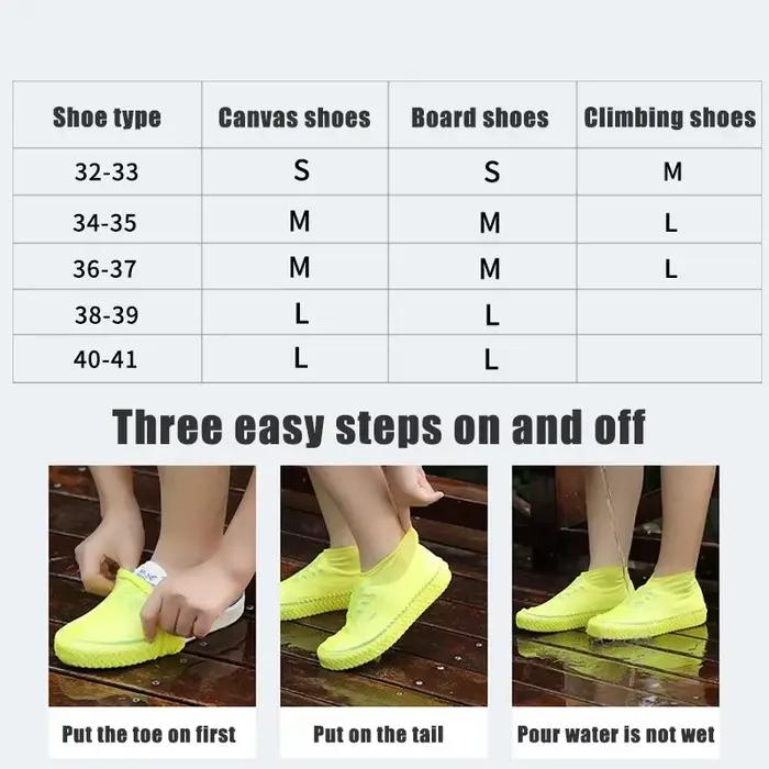 Couvre-chaussures imperméables en Silicone, bottes de pluie antidérapantes, baskets unisexes, protection pour l'extérieur, jour de pluie, couvre-chaussures