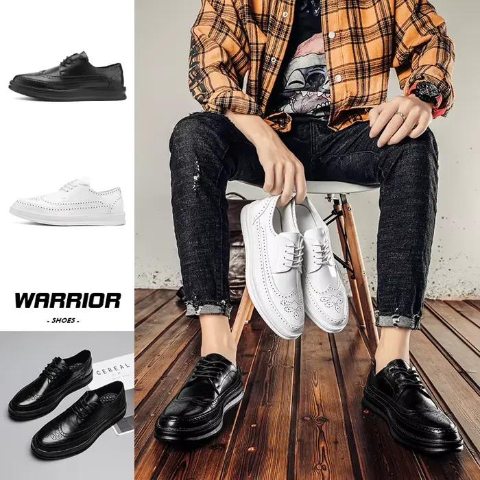 Chaussures en Cuir Derby pour Homme, Brogue Blanc à Lacets, Couleur Unie, Simple, pour Tenue d'Affaires, Décontractée, ix, Mariage, Plates