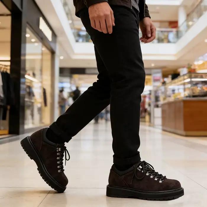 Chaussures en cuir véritable hommes Derbys printemps automne marque plate