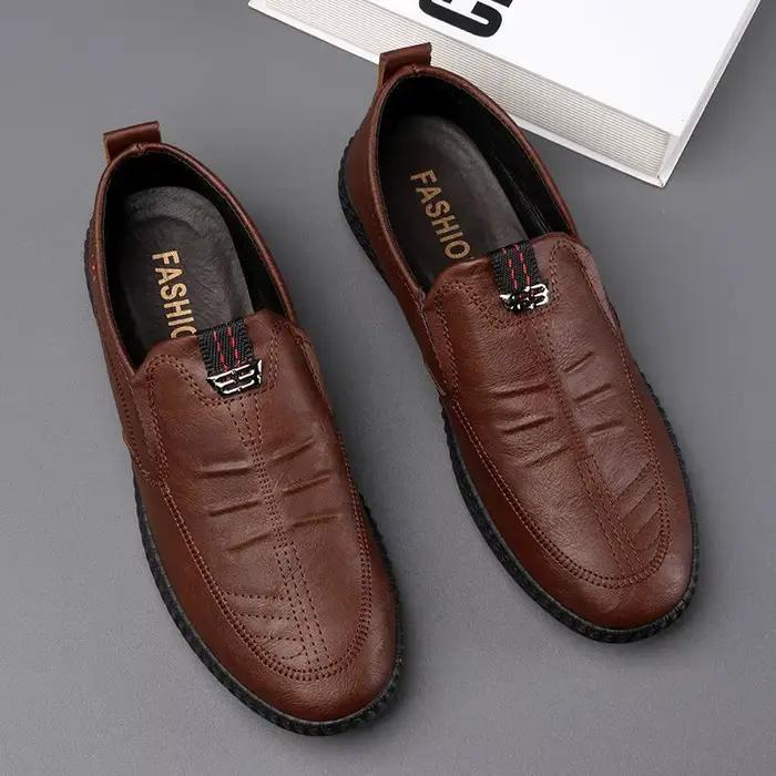 Chaussures décontractées pour hommes d'affaires, respirantes, légères, en cuir, mocassins à enfiler, chaussures de conduite, chaussures d'été de haute qualité pour hommes