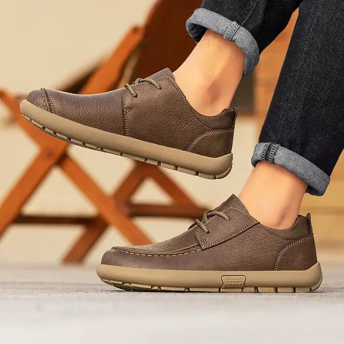 Chaussures décontractées Mixidelai en cuir souple pour homme, mocassins respirants et durables, idéales pour les grandes tailles et les occasions décontractées