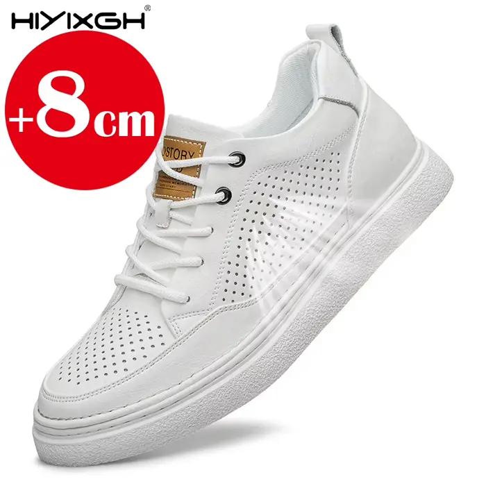Chaussures pour hommes rehaussantes en cuir véritable 6/8cm