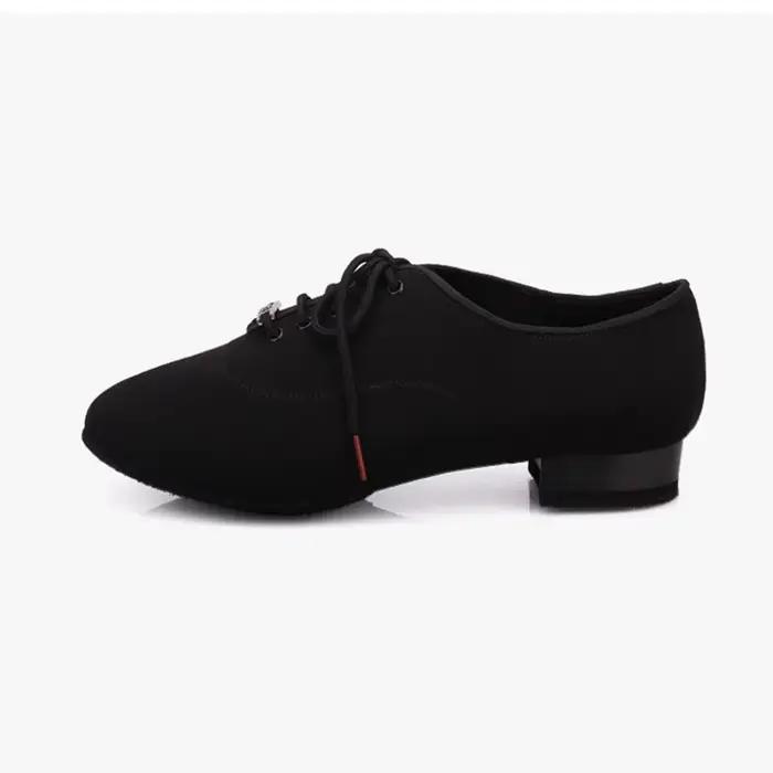 TOP chaussures de danse chaussure latine moderne hommes peau de vache semelle à deux points tissu Oxford motif de grille authentique chaussette sac BDDANCE309 respirant