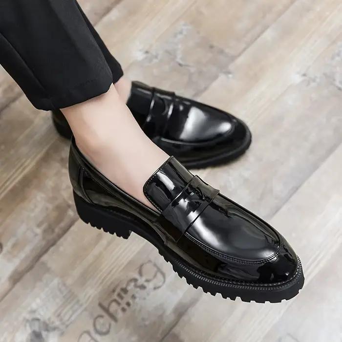 Lefu chaussures hommes semelle épaisse confortable à la mode marque