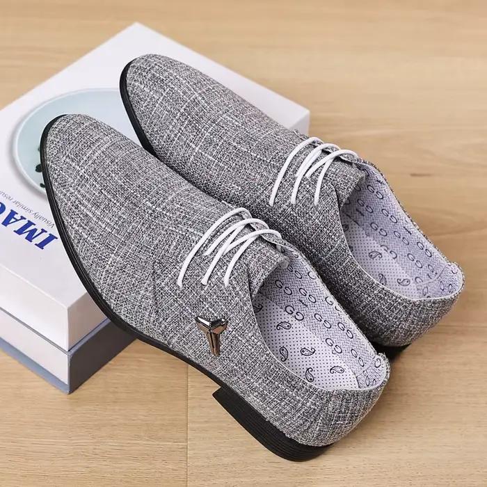 Chaussures Oxford UXST Bout Pointu Chanvre Toile Pour Hommes Occasions Spéciales Tailles 35-49