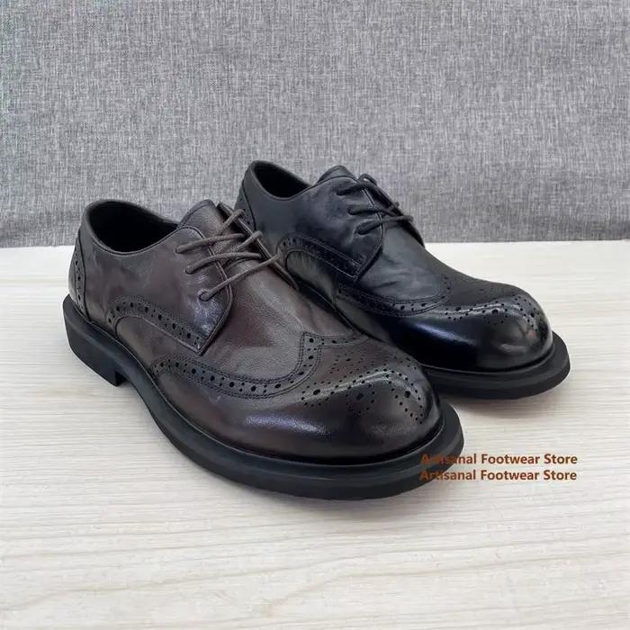 Chaussures Brogue en daim de vache pour hommes style britannique décontracté et confortable pour différentes occasions