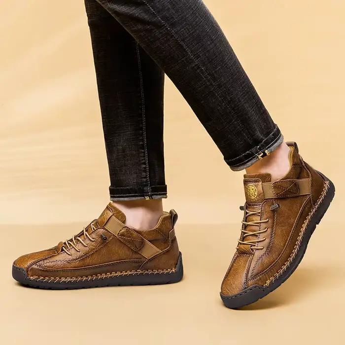 CLOHOO bottes de Sport décontractées montantes faites à la main pour hommes vêtements d'extérieur respirants avec Options de taille étendue bottines classiques