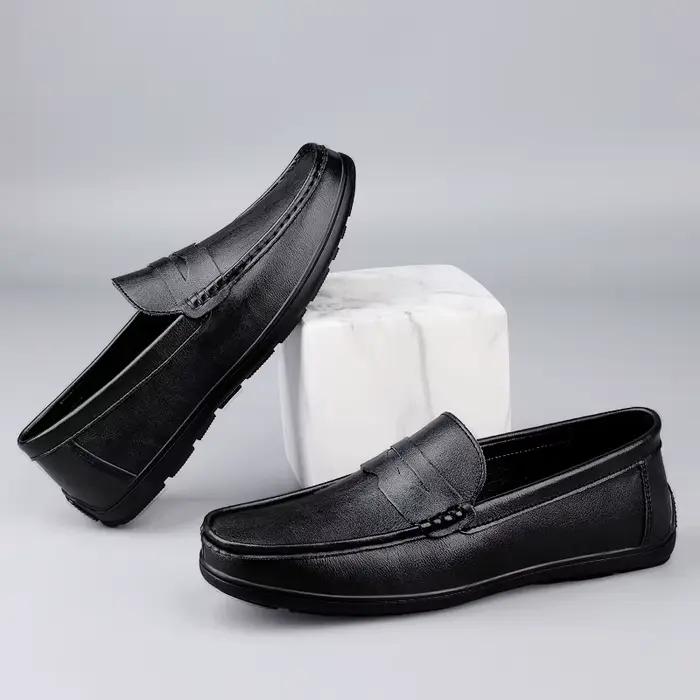 Mocassins en cuir véritable pour hommes