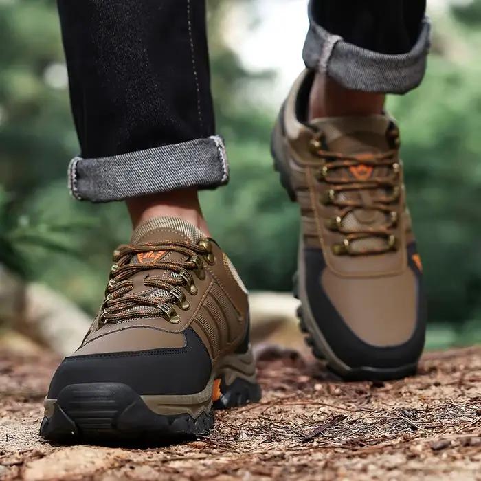 Chaussures de randonnée pour hommes en plein air imperméable en cuir anti-dérapant confortable chasse