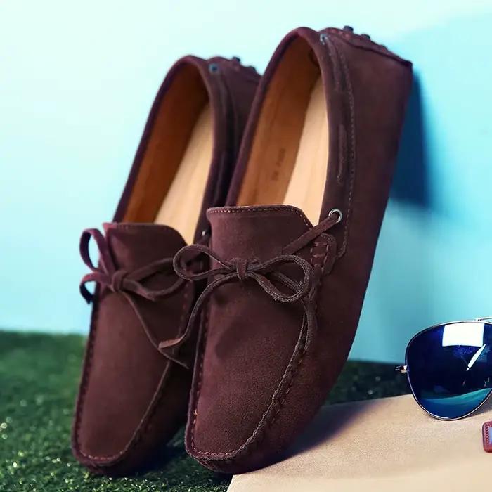 Taille 38-49 luxe hommes mocassins mocassins souples chaussures d'été homme haute qualité hommes chaussures décontracté daim véritable cuir conduite appartements