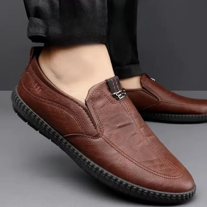 Chaussures décontractées pour hommes d'affaires, respirantes, légères, en cuir, mocassins à enfiler, chaussures de conduite, chaussures d'été de haute qualité pour hommes