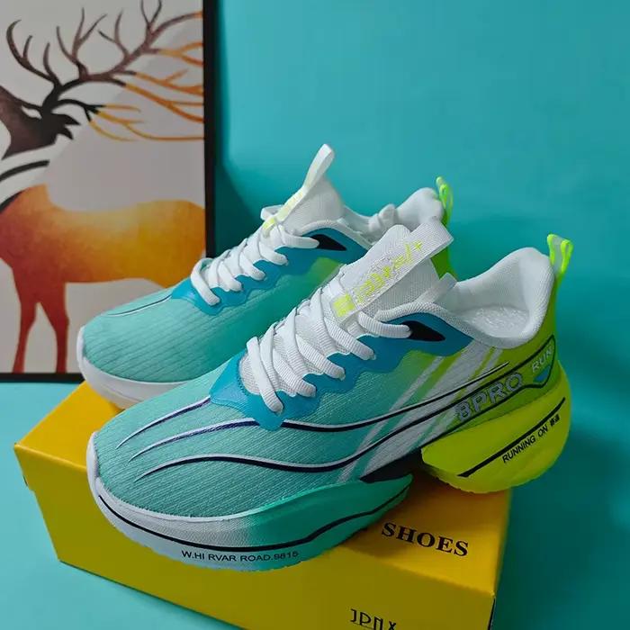 Couple chaussures de course nouveaux hommes plaque de carbone