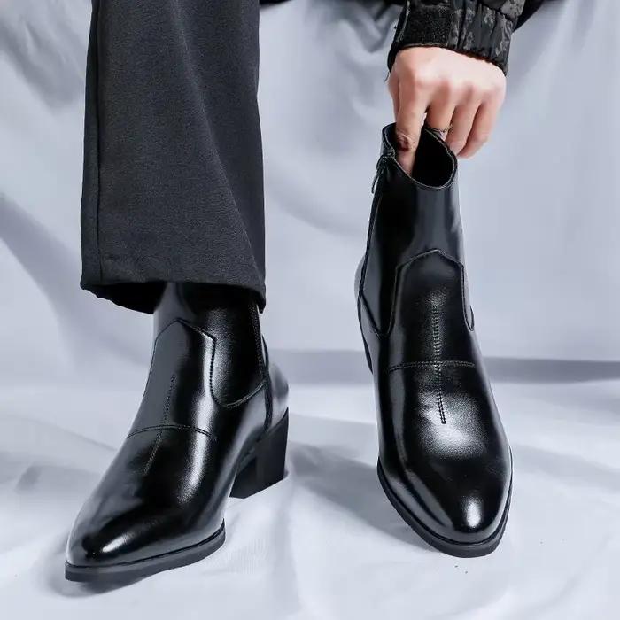 Bottines de créateur TOGEE See en cuir véritable pour homme, élégantes et confortables, idéales pour le travail et les sorties en plein air
