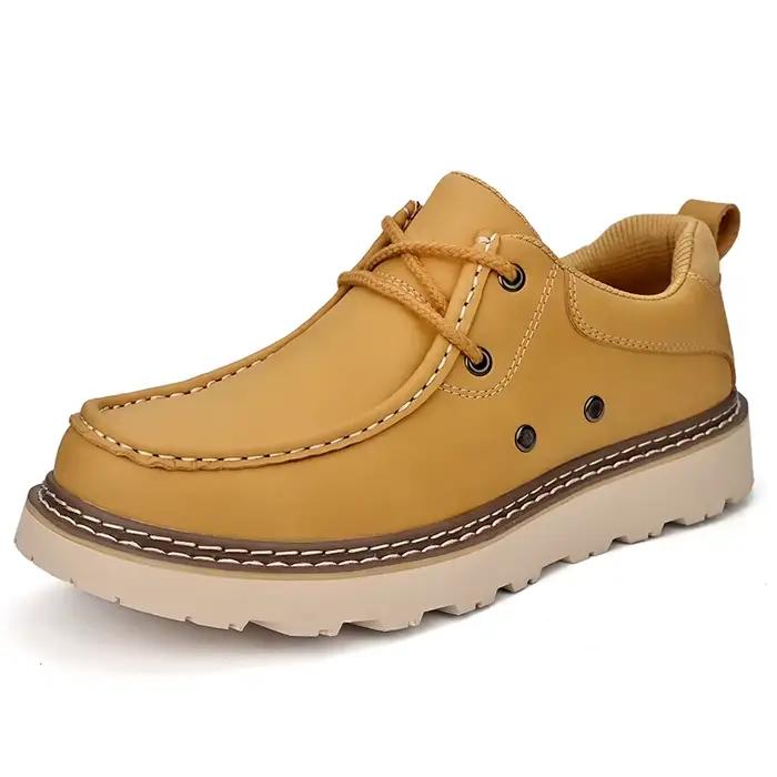 Chaussures de travail tendance pour hommes, à lacets, confortables, plates, style Oxford, rétro britannique, décontractées, à semelle épaisse et rehaussée