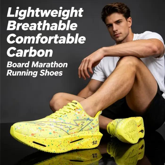 Chaussures de course pour hommes Marathon Sports Stabilité Plaque en carbone Respirantes Légères Confortables