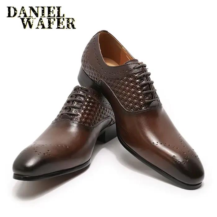 Chaussures richelieu Oxford formelles pour hommes