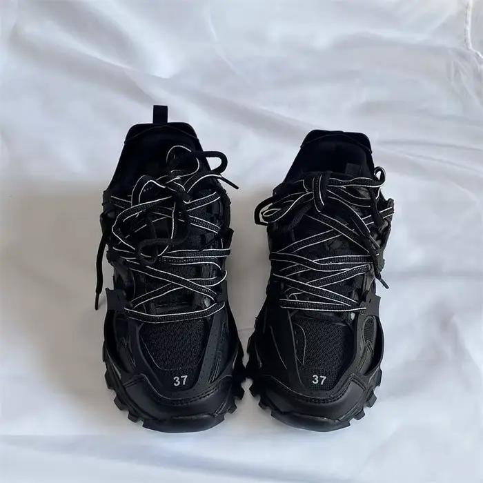 Marque Design noir grosses baskets unisexe mode nouveaux hommes papa chaussures