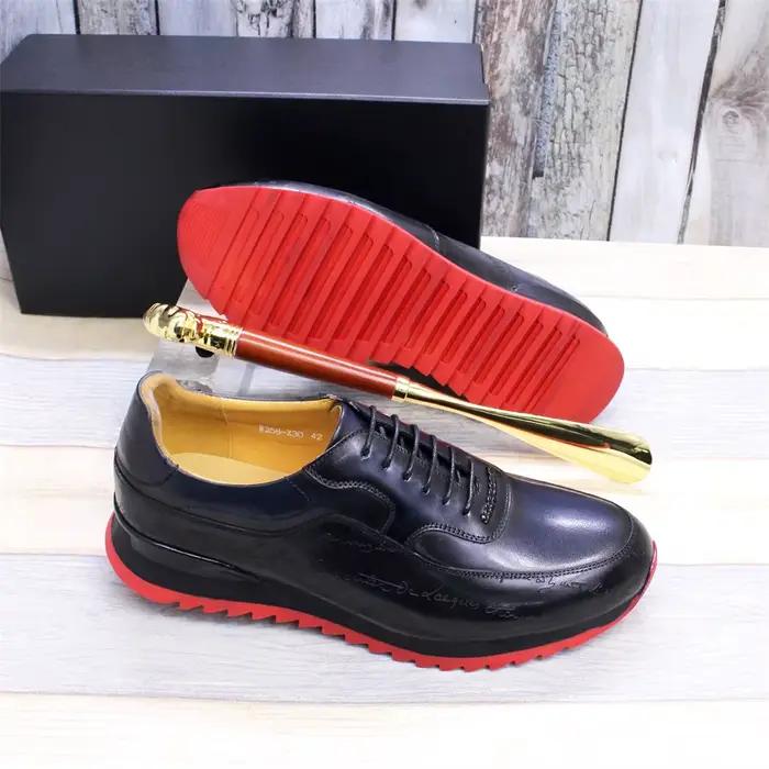 Baskets en cuir véritable à lacets pour hommes
