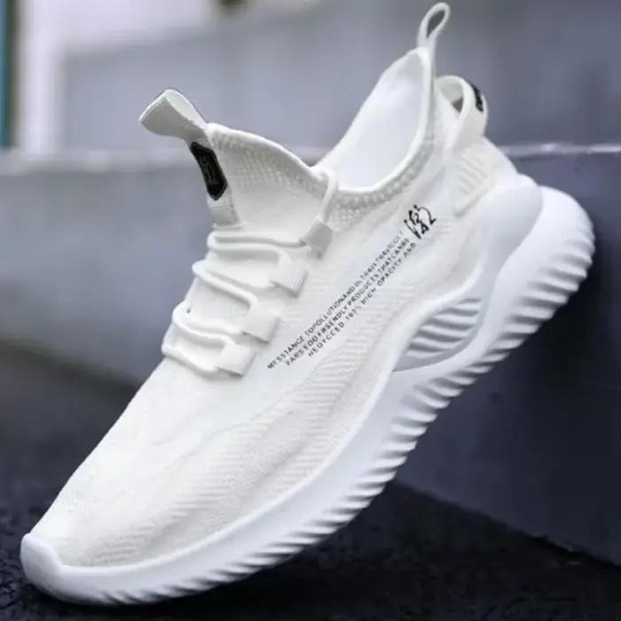 Chaussures de tennis respirantes en tissu coton pour hommes, confortables et respirantes, idéales pour la randonnée, la promenade et le tennis