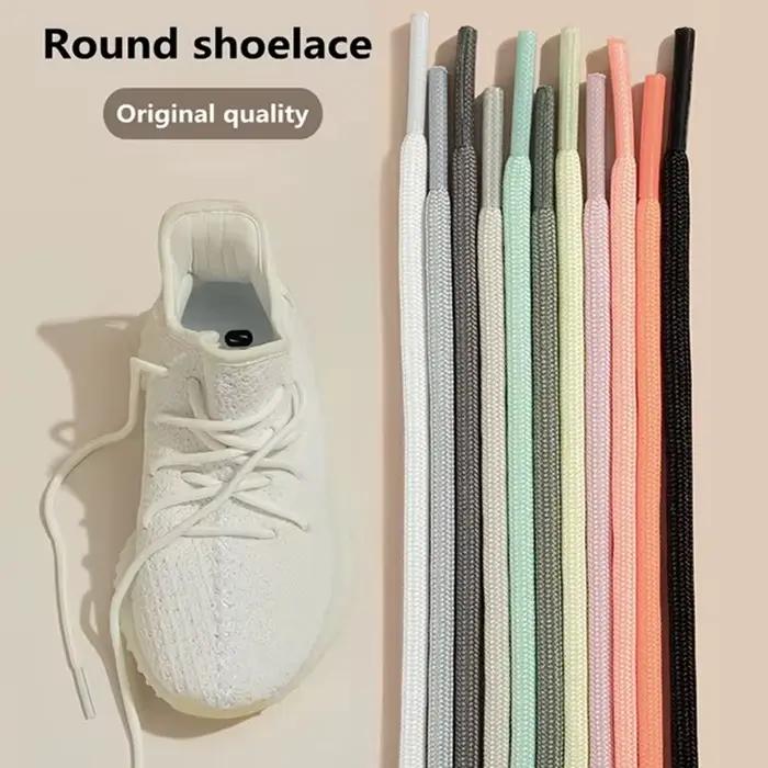 Lacets ronds en polyester blanc cassé pour baskets sportives multicolores occasions spéciales