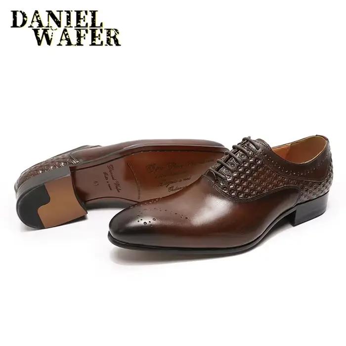 Chaussures richelieu Oxford formelles pour hommes
