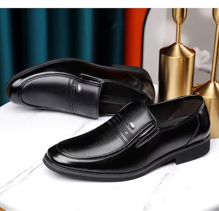 Mocassins en cuir décontractés pour hommes, cuir fendu, mocassins élégants et confortables, grandes tailles disponibles, pour bureau et carrière, printemps et automne