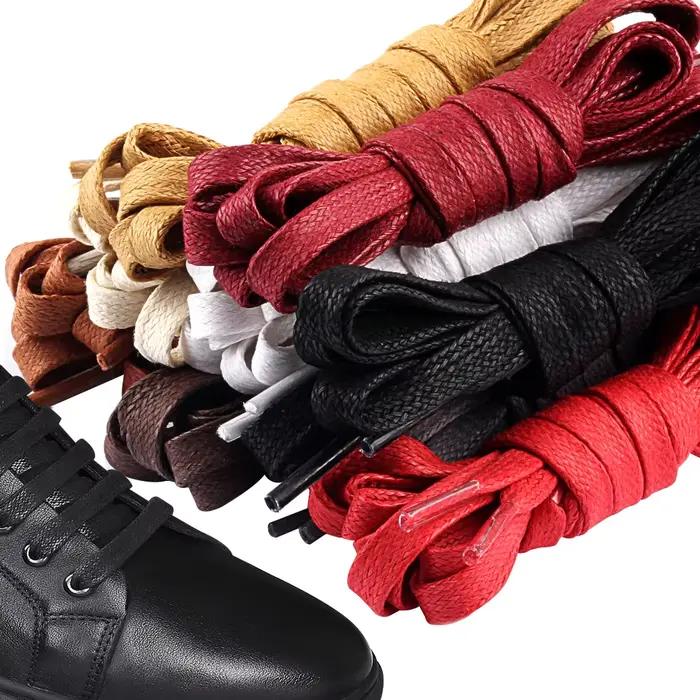 Lacets en coton ciré de 8mm pour chaussures habillées lacets cirés Oxford chaussures bottes lacets imperméables en cuir lacet chaussures accessoires