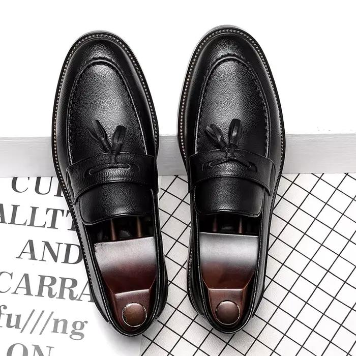 Chaussures en cuir véritable pour hommes, Oxford de haute qualité, pour l'extérieur, italien, noir, pour Jogging, robe de bureau de styliste