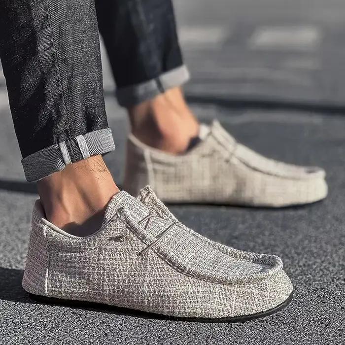 Chaussures Bateau en Toile pour Homme
