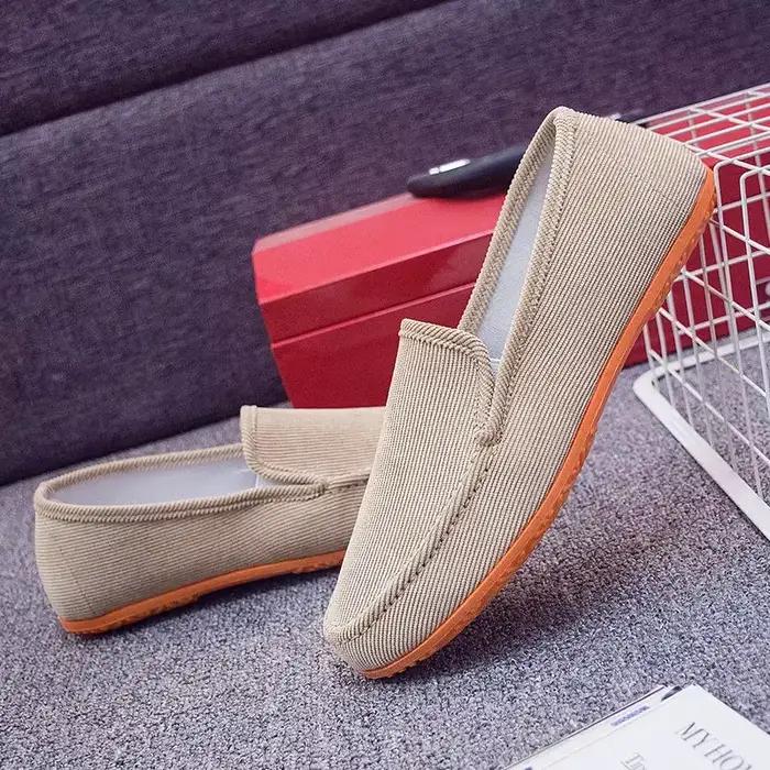 RYAMAG-Mocassins grande taille pour hommes, pantoufles plates en tissu à enfiler, chaussures de conduite, mode d'été, style doux