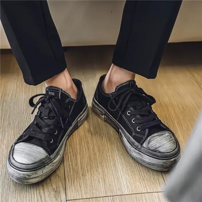 Chaussures grill noires Four Seasons pour hommes style rétro décontracté et confortable pour loisirs et occasions spéciales