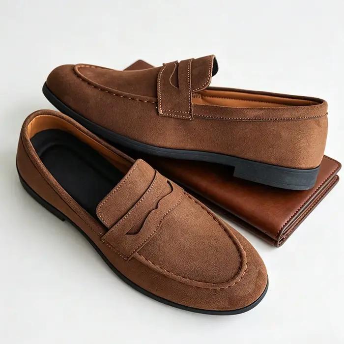 Nouvelles chaussures classiques en daim pour hommes - mocassins décontractés - chaussures plates tendance, douces et respirantes - chaussures pour tous les jours et pour les sports de plein air