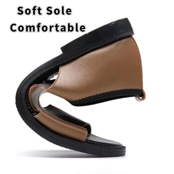 Marque homme sandales concepteur de mode en cuir décontracté pour hommes été confortable plage pantoufles en plein air