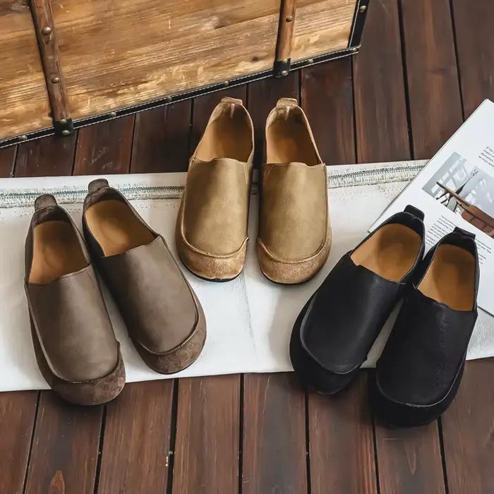 Mocassins pour homme en cuir souple
