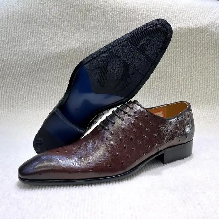 Oxfords Brogue en cuir véritable pour hommes
