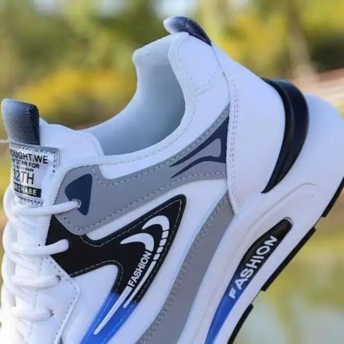 Chaussures décontractées en cuir artificiel pour homme, confortables, respirantes et résistantes à l'usure pour les activités sportives et les jours détendus