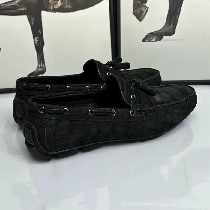 Mocassins Gommino pour homme en cuir de crocodile nubuck véritable, cuir exotique authentique, chaussures plates souples à enfiler pour homme