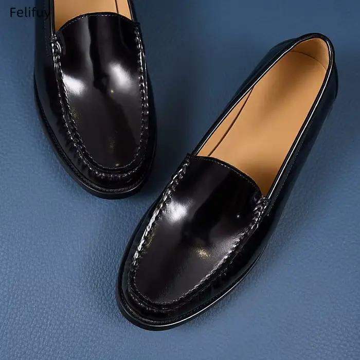 Mocassins pour Hommes 2026 en Cuir Véritable – Chaussures Décontractées à Enfiler Noires pour Conduite et Extérieur