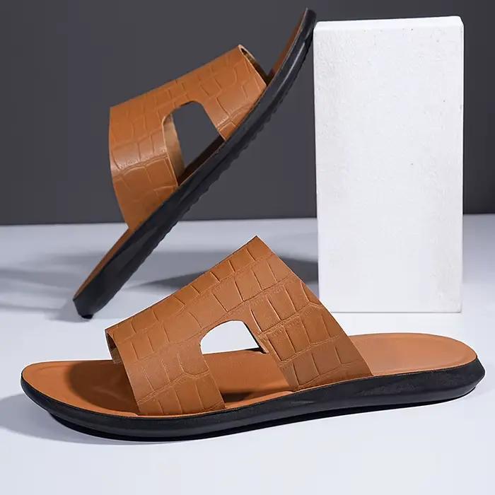 Sandales d'été tendance pour hommes à motif crocodile