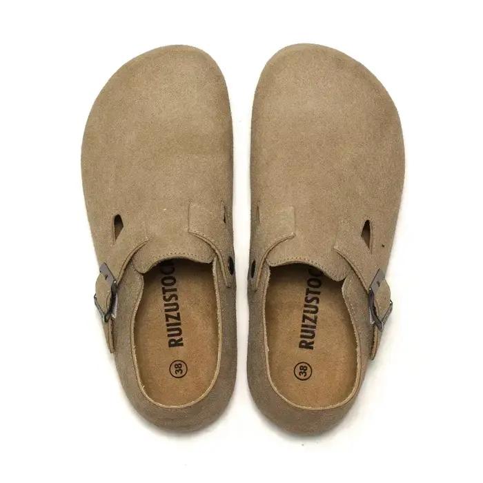 Chaussures décontractées unisexes semelle en liège cuir respirant pour homme et femme automne hiver polyvalentes à offrir occasions multiples