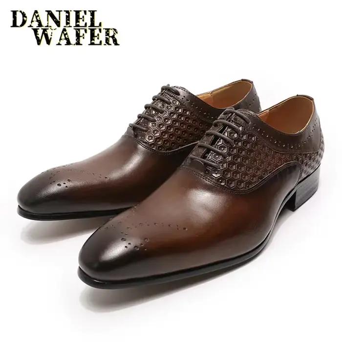 Chaussures richelieu Oxford formelles pour hommes