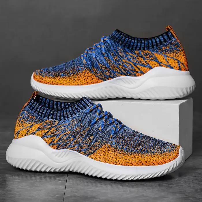 Chaussures de course pour hommes stabilisantes en polyester avec maille aérée pour course légère et randonnée multisports