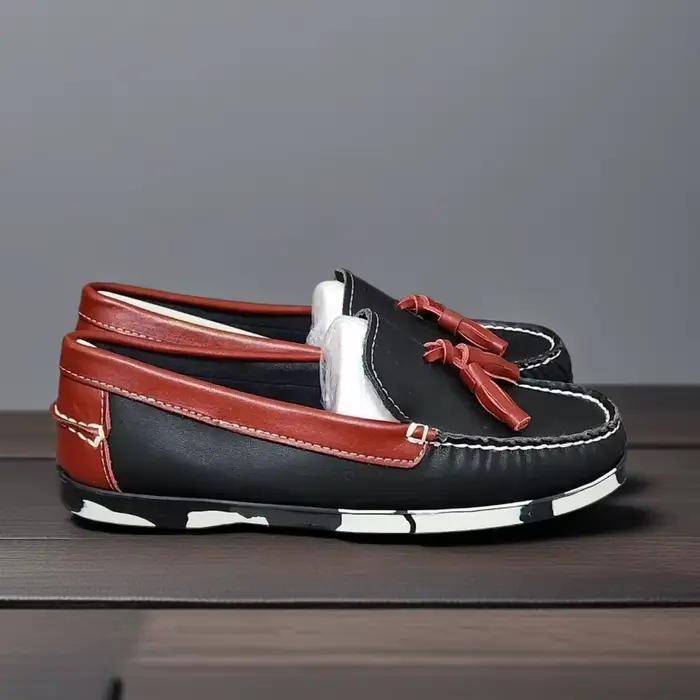 Chaussures bateau en cuir véritable