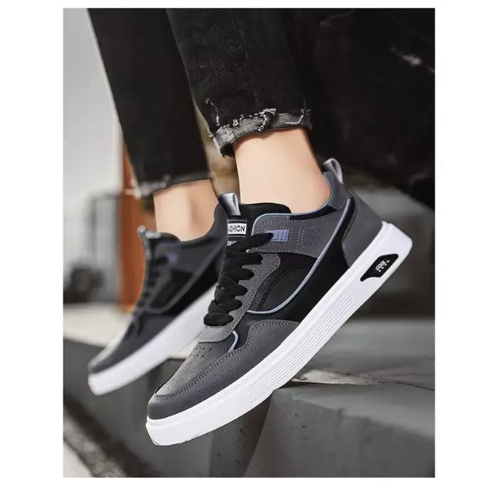 Chaussures décontractées pour homme, baskets en cuir confortables pour la marche quotidienne, respirantes, légères, durables et polyvalentes