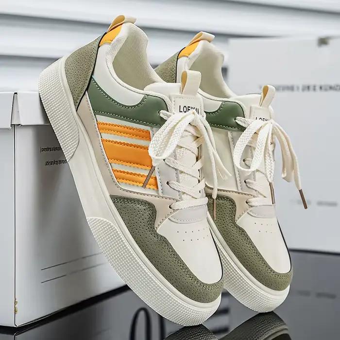 Sneakers classiques rayées rétro pour hommes - Décontractées et polyvalentes
