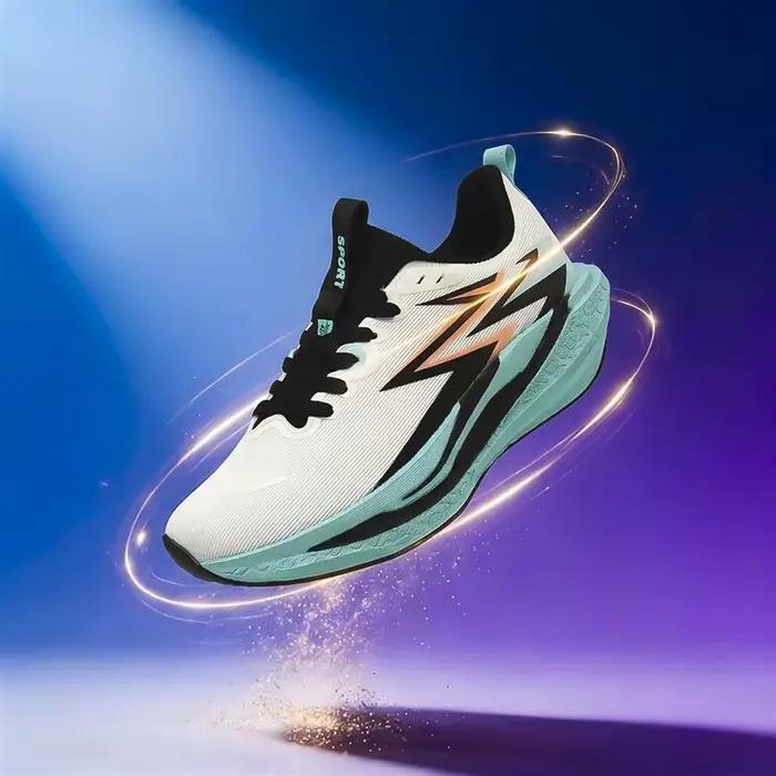 Chaussures de course respirantes pour homme avec plaque en carbone et semelle en EVA pour entraînements et marathons confortables et antidérapantes