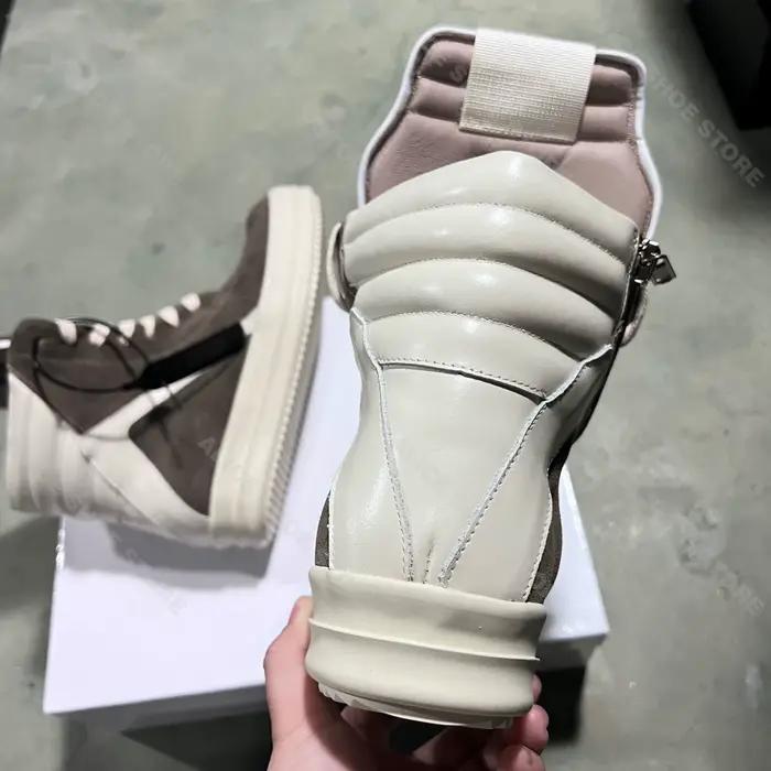 Marque décontracté hommes chaussure haut femmes Sneaker qualité marron Geobasket vache daim fermeture éclair luxe semelle épaisse plat bottine